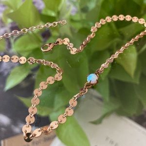 FREE PEOPLE Delicate Gold & Opal Choker Necklace